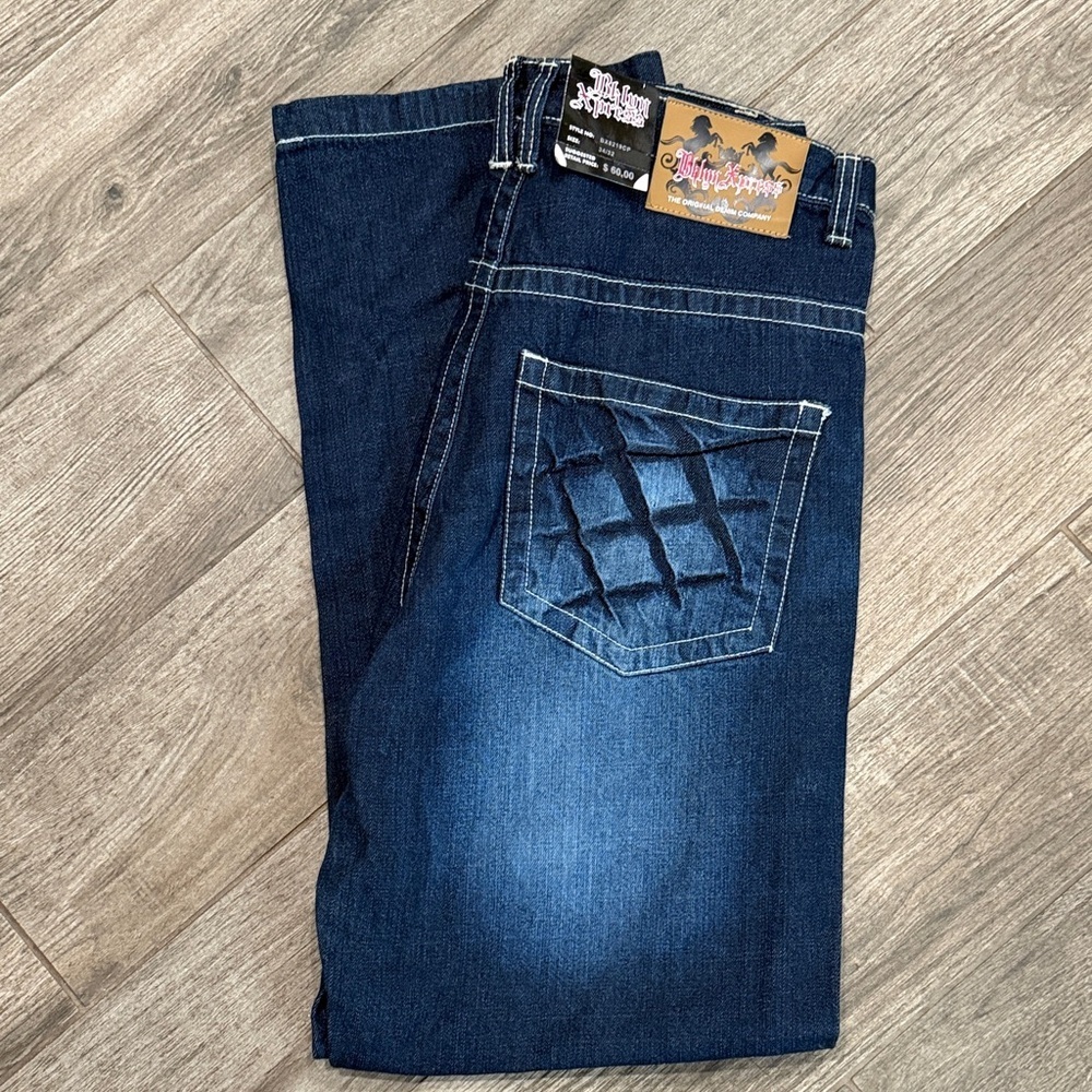 Y2K New Bkyn Xpress Dark Indigo Relaxed Fit Jeans for Men